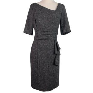 WHITE HOUSE BLACK MARKET Women's Size 8 Geometric Neck Line Button Ruffle Dress